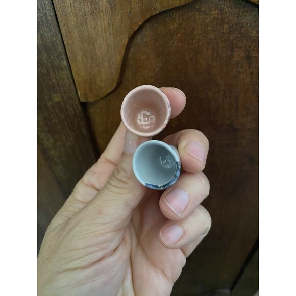 Vintage Heirloom Editions Thimbles Blue Boy & Pinkie Porcelain Cottagecore - Picture 4 of 4